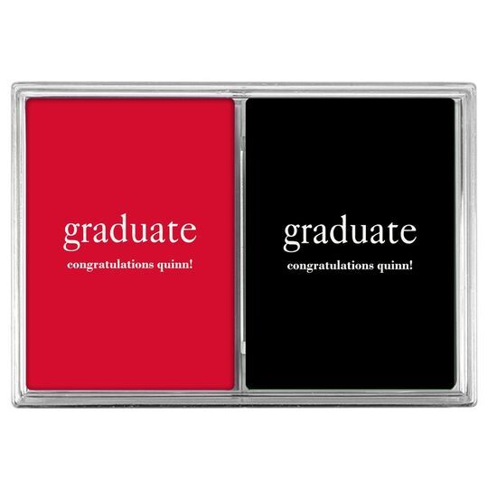 Big Word Graduate Double Deck Playing Cards